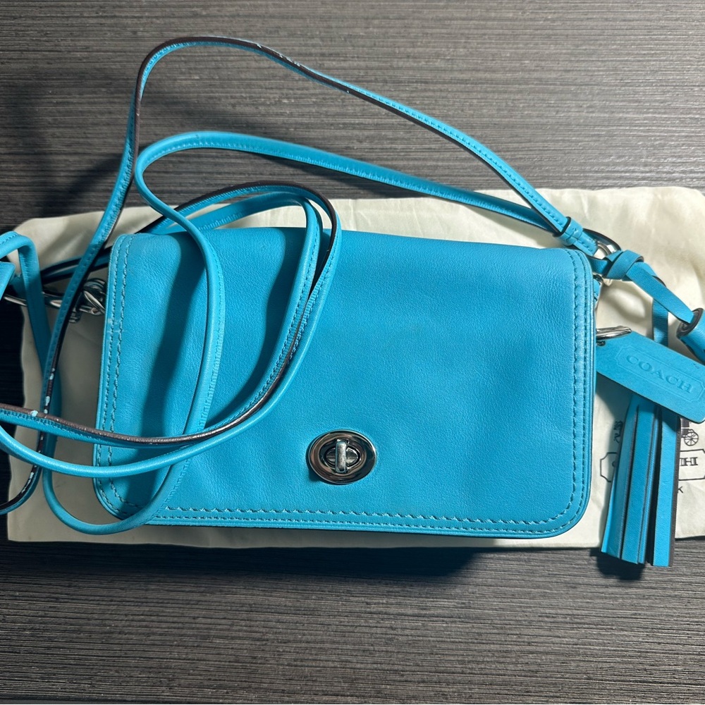 Coach Blue Leather Crossbody Bag